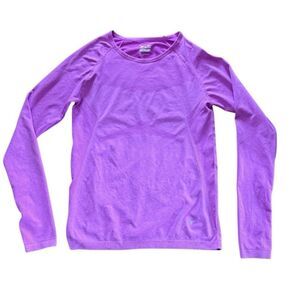 Old Navy Tee Active Semi-Fitted Long Sleeve Athletic Run Shirt Purple Medium
